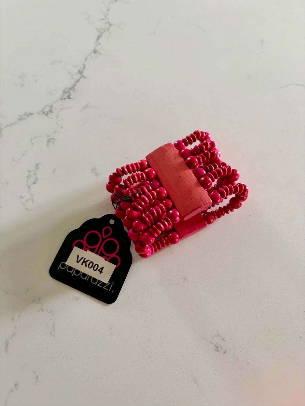 paparazzi Vibrant Pink Multi-Strand Beaded Stretch Bracelet - Women’s One Size